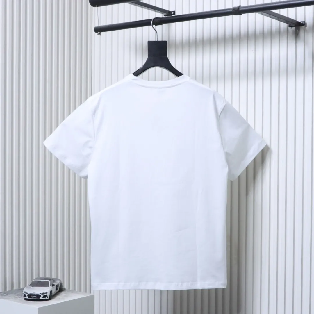 Pocket Embroidered Logo Short Sleeve T-Shirt - Rear View White