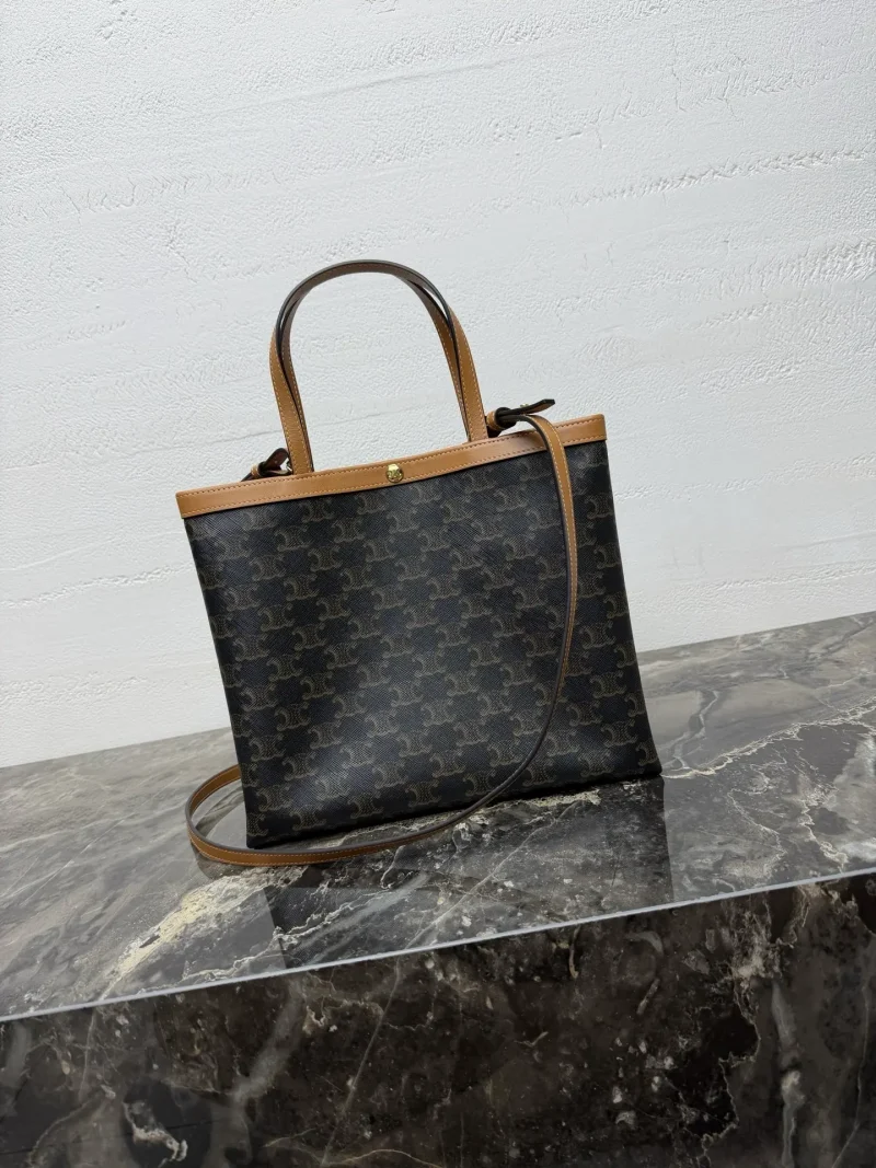 SQUARE CABAS Small Logo Print Handbag Dimensions: (26 x 23 x 8.5 cm)