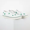 Saltwind Satin-Canvas-Schuhe mit vierblättriger Kleeblattstickerei, weiß2 2