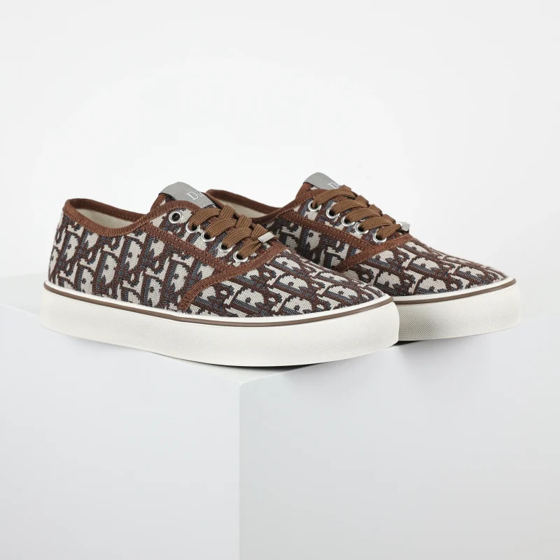 Saltwind Twill Jacquard Canvas Shoes, brown