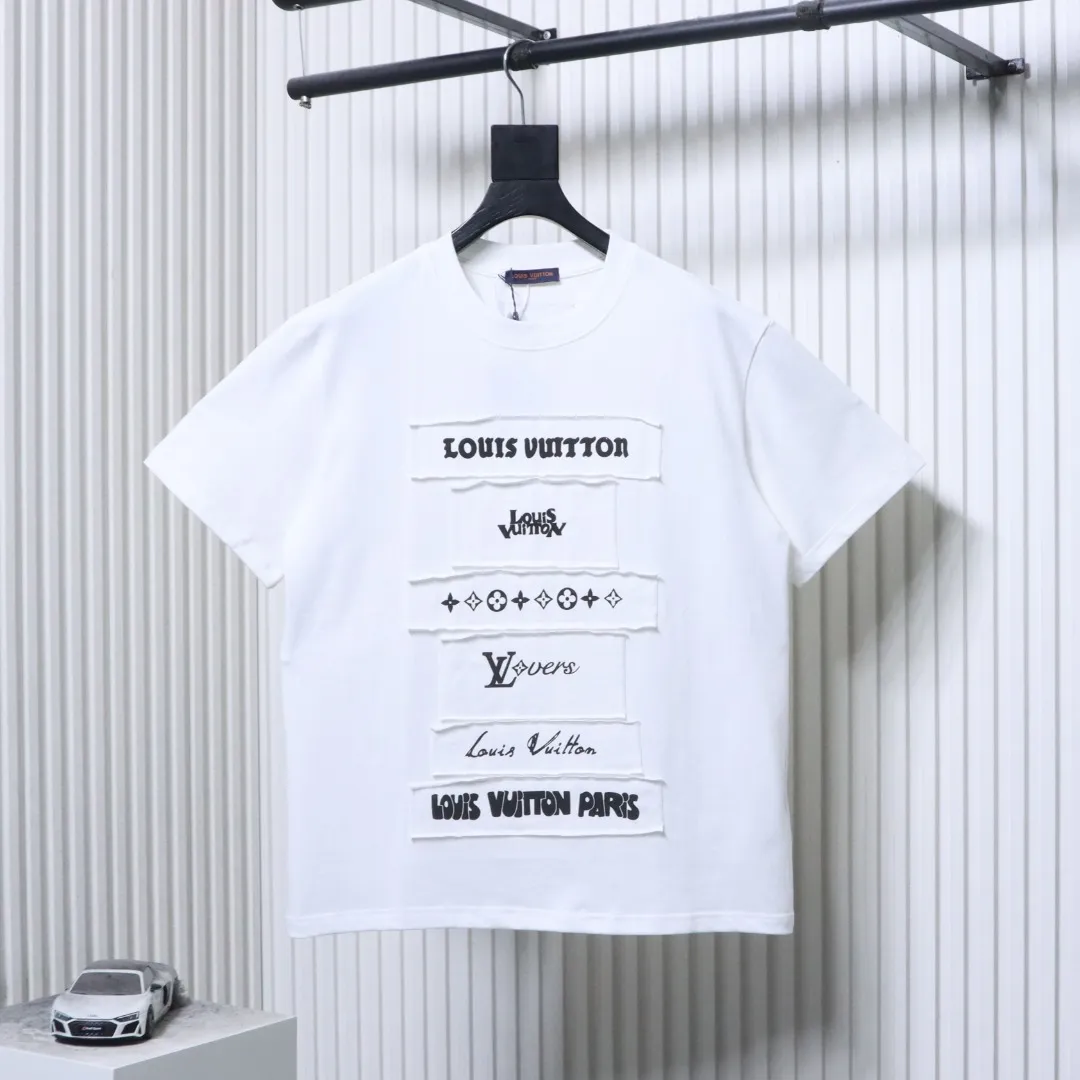 Signature Patchwork Short Sleeve T-Shirt - Front View White