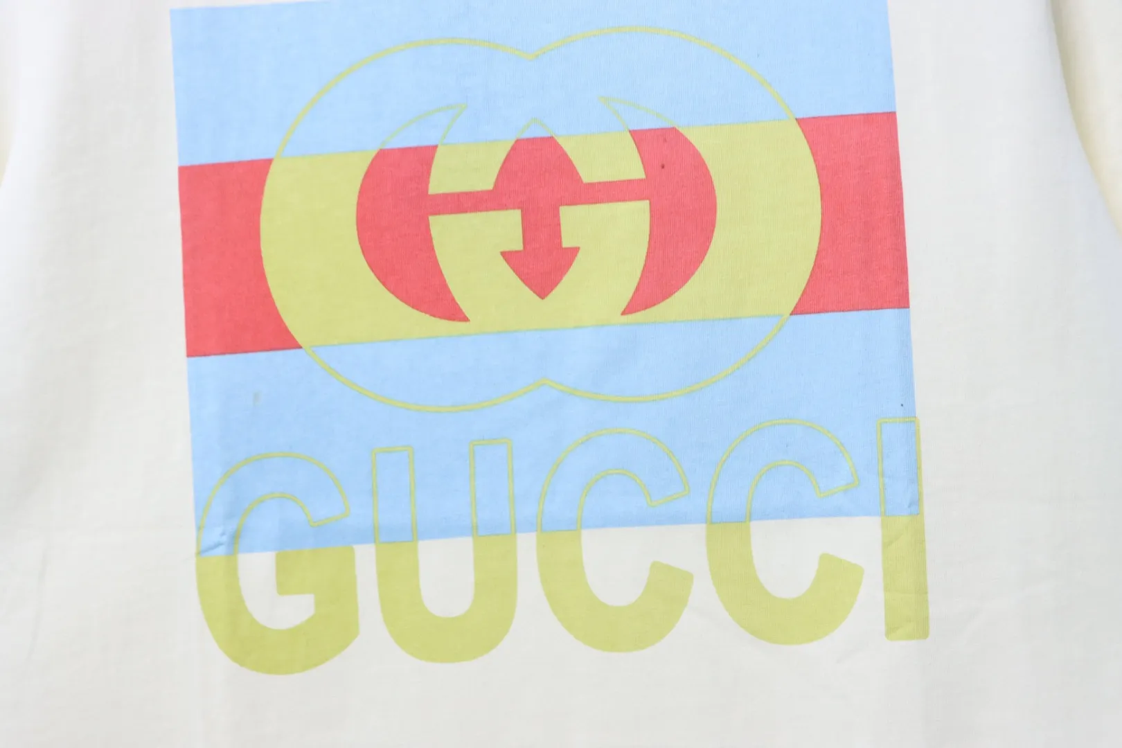 Square Double G Graphic Print Short Sleeve T-Shirt - Brand Logo