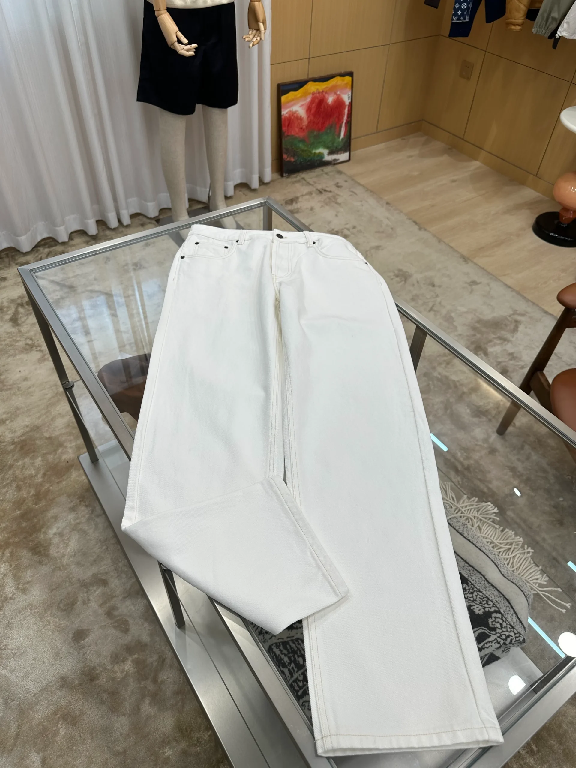 Straight-Leg Denim Jeans - Front View Horizontal