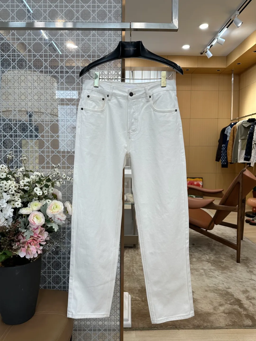 Straight-Leg Denim Jeans - Front View