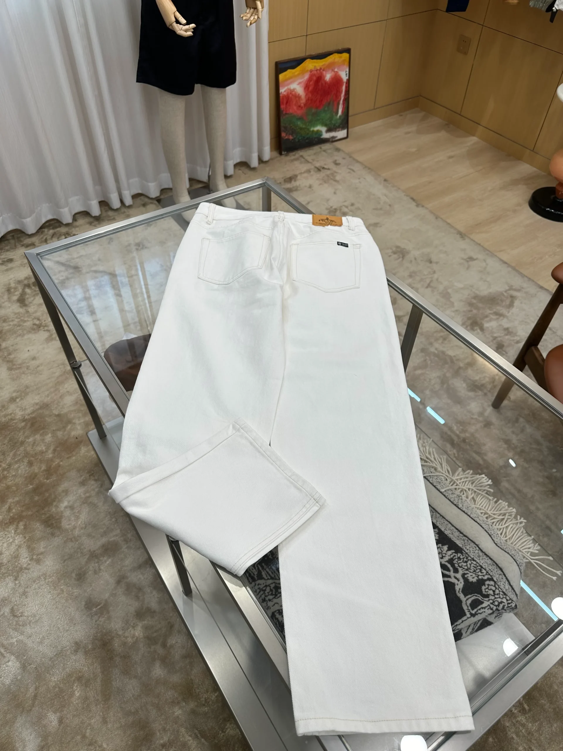 Straight-Leg Denim Jeans - Rear View Horizontal