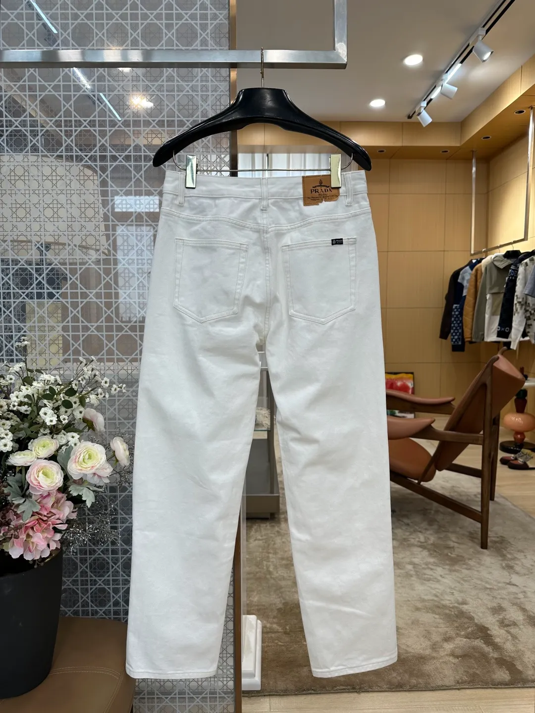 Straight-Leg Denim Jeans - Rear View