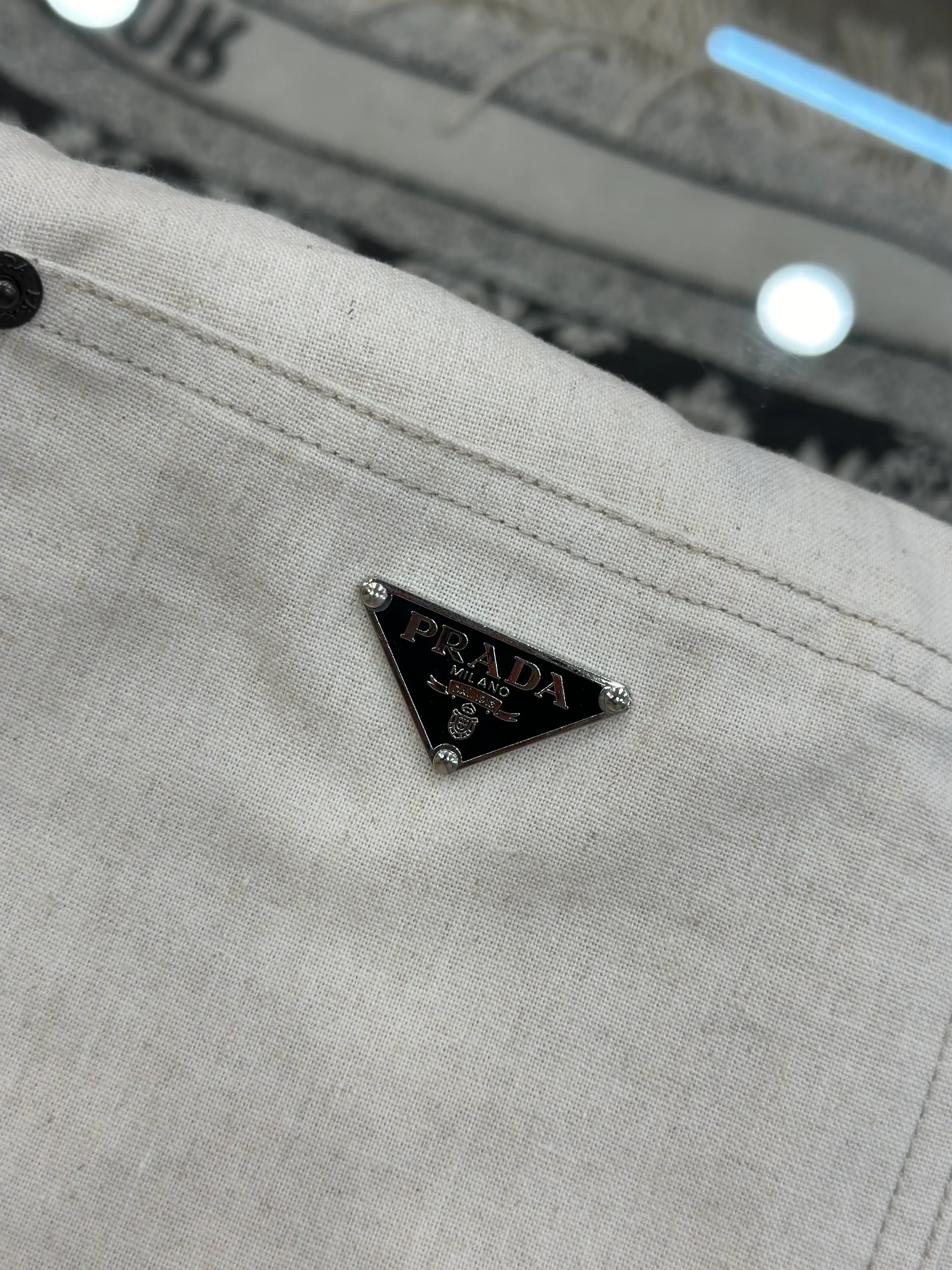 Straight-Leg Trousers with Metal Triangle Logo Pocket - Brand Patch