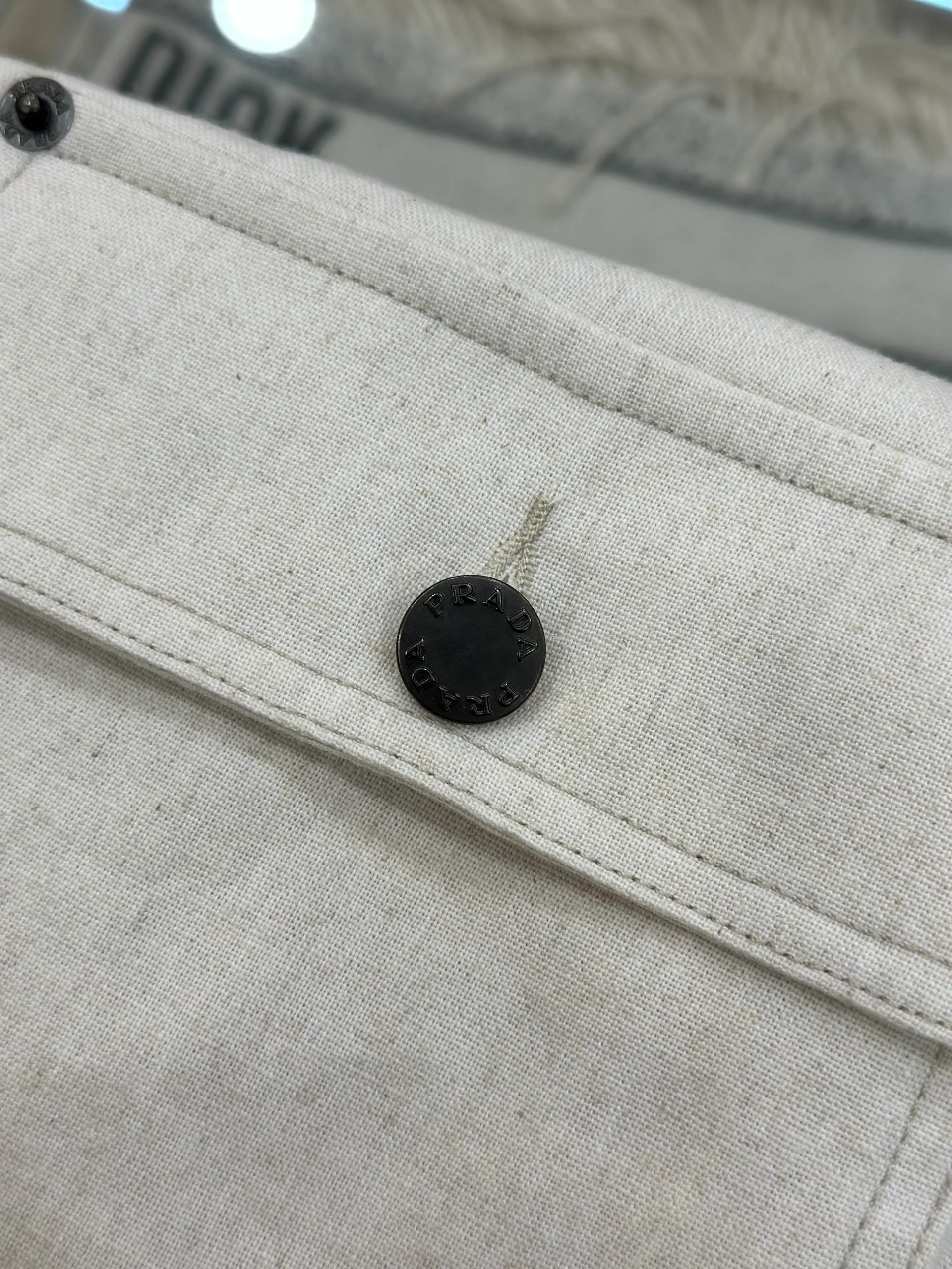 Straight-Leg Trousers with Metal Triangle Logo Pocket - Buttons