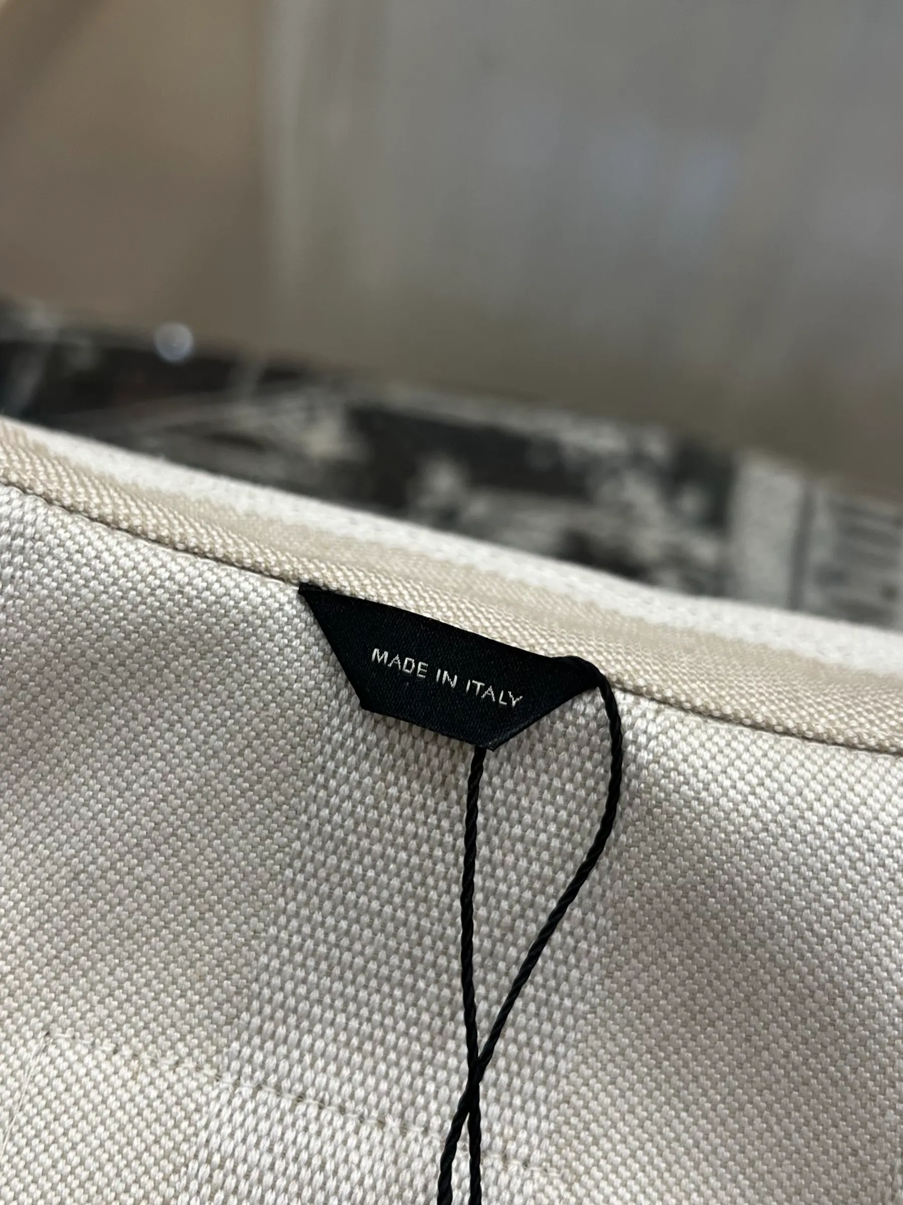 Striped Button-Down Work Jacket with Leather Label - Brand Label