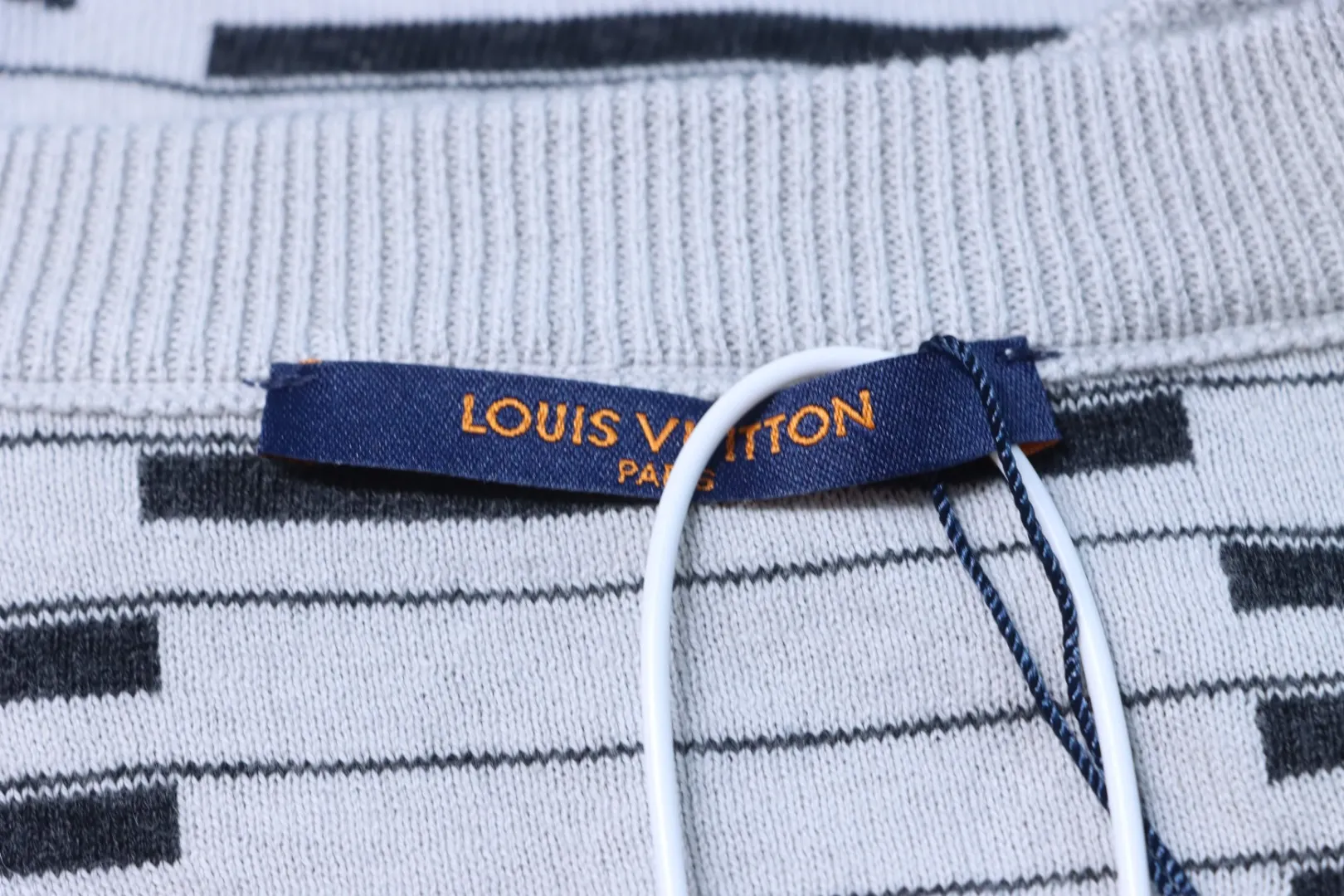 Striped Monogram Jacquard Knit Short Sleeve T-Shirt - Brand Label
