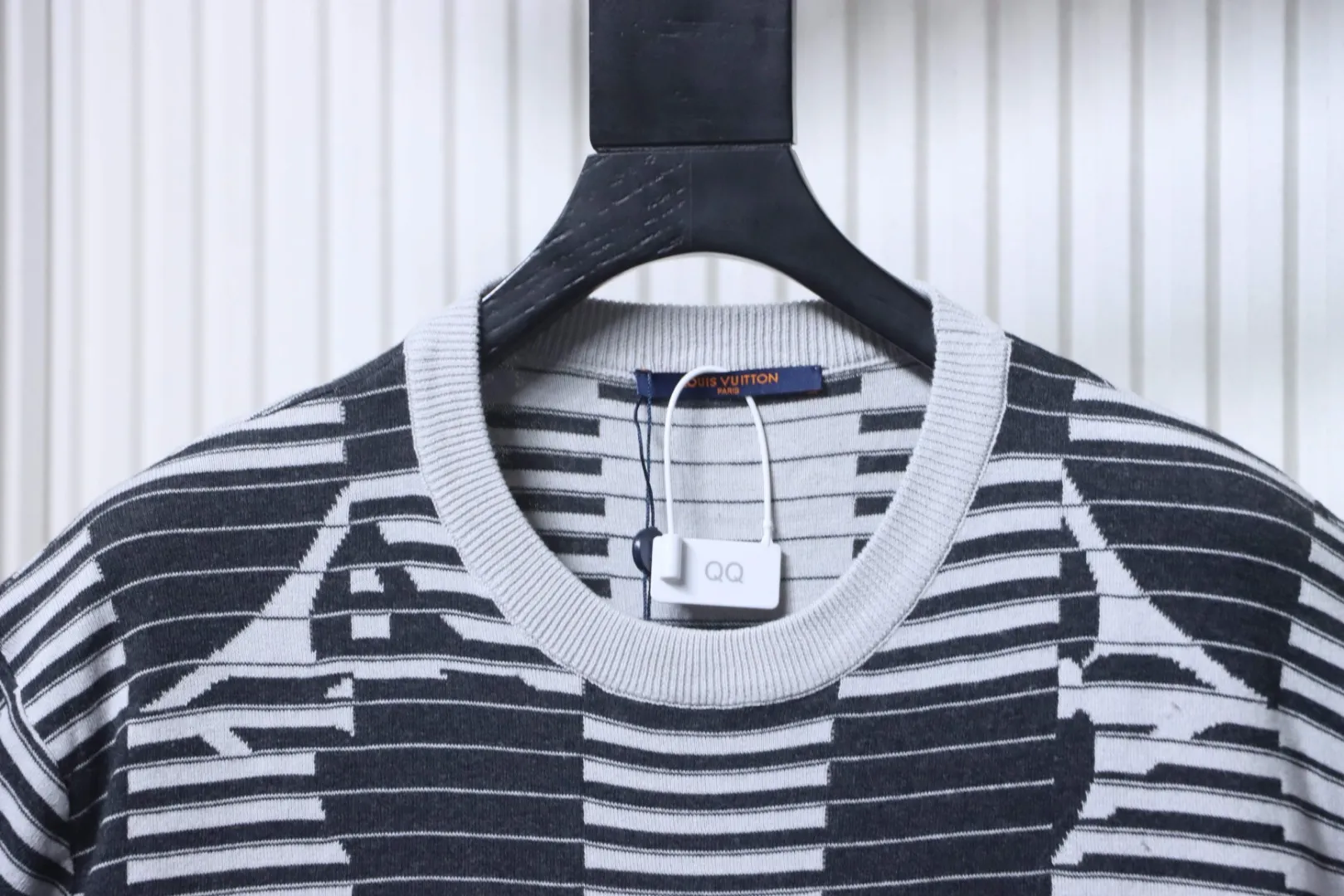 Striped Monogram Jacquard Knit Short Sleeve T-Shirt - Collar