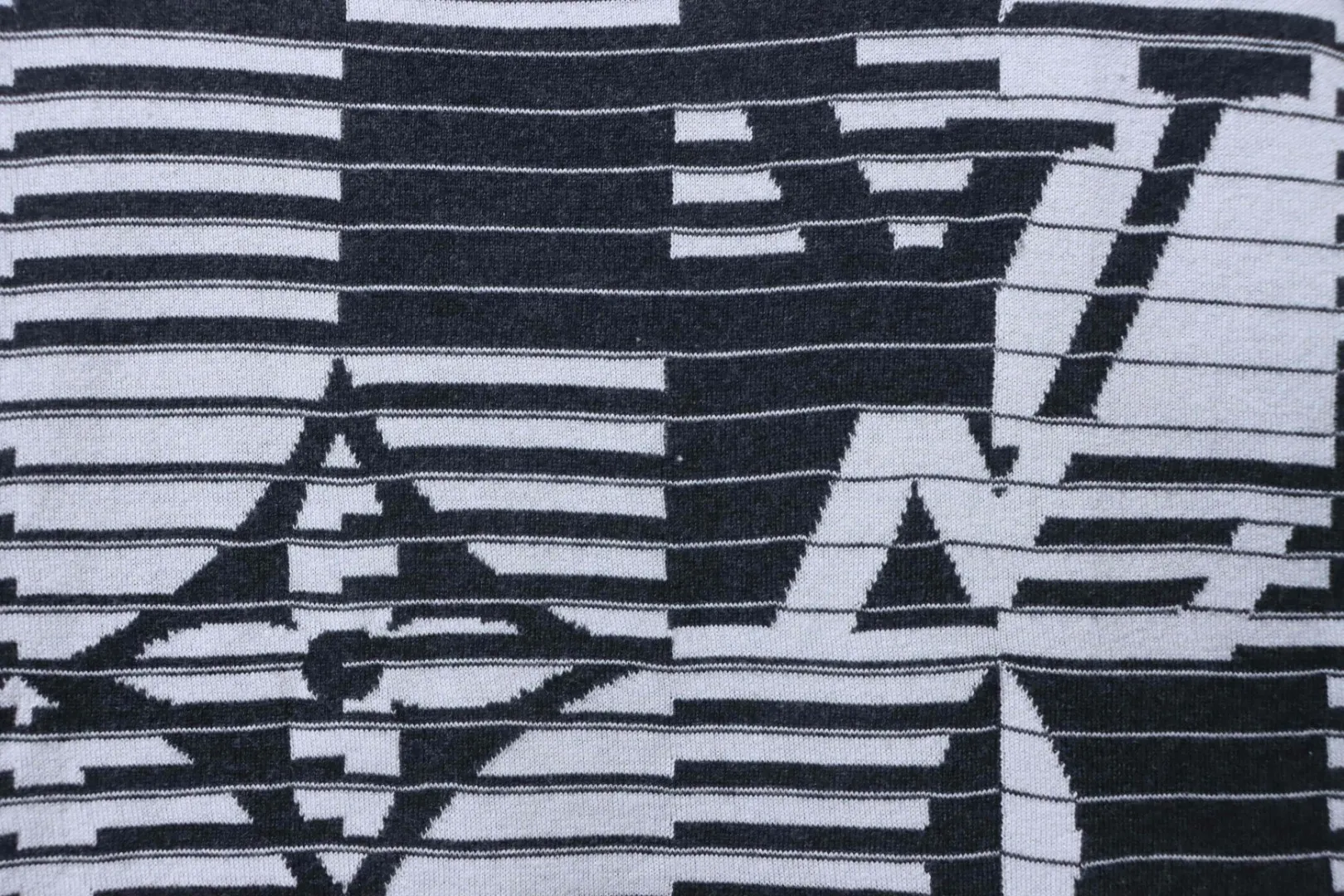 Striped Monogram Jacquard Knit Short Sleeve T-Shirt - Detail
