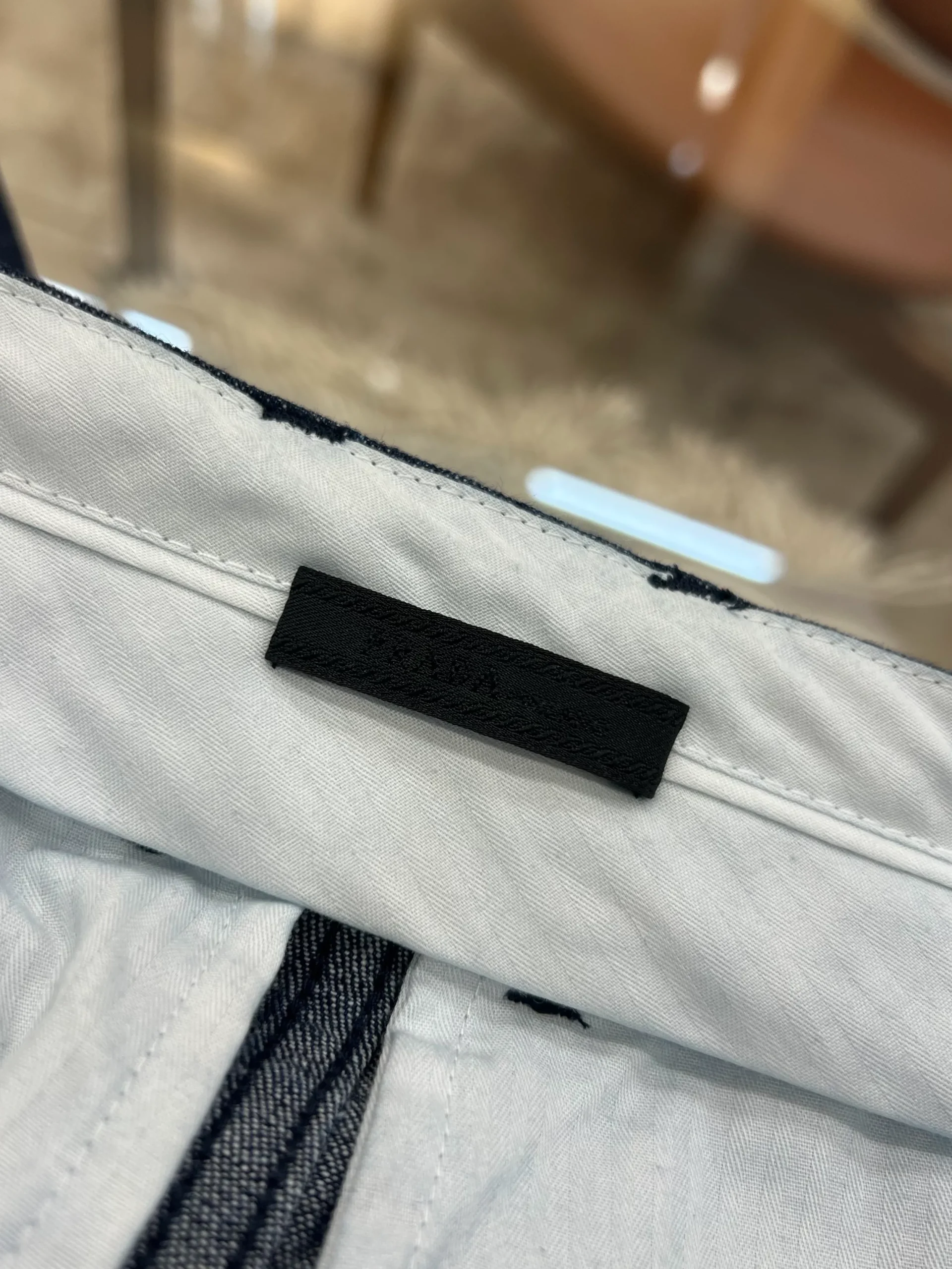 Triangle Logo Pocket Straight-Leg Denim Jeans - Brand Label