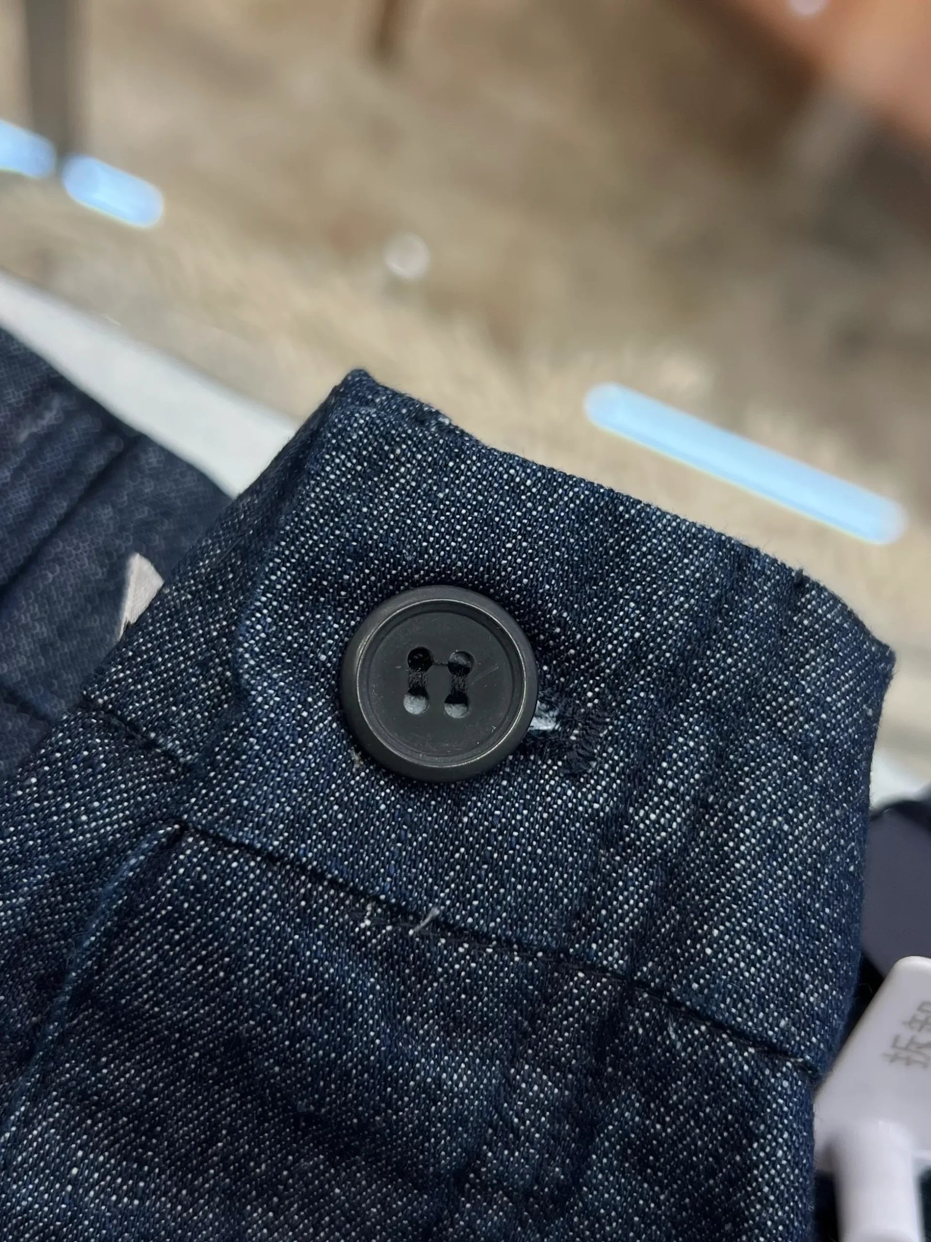 Triangle Logo Pocket Straight-Leg Denim Jeans - Button