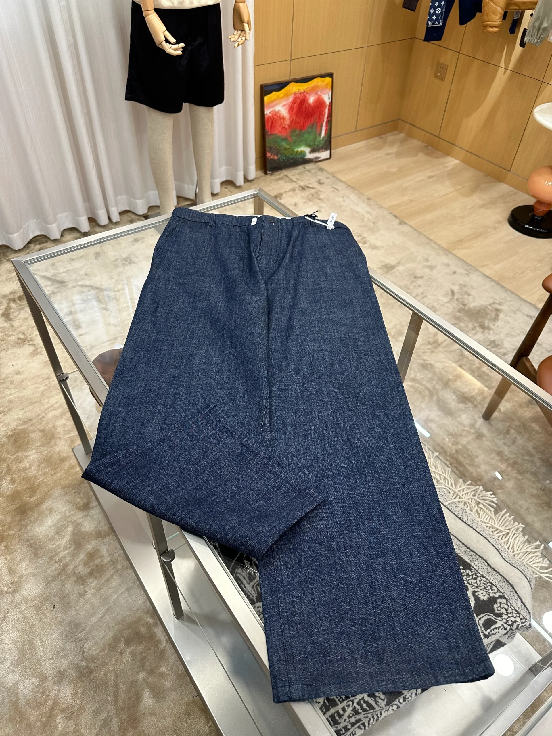 Triangle Logo Pocket Straight-Leg Denim Jeans - Front View Horizontal