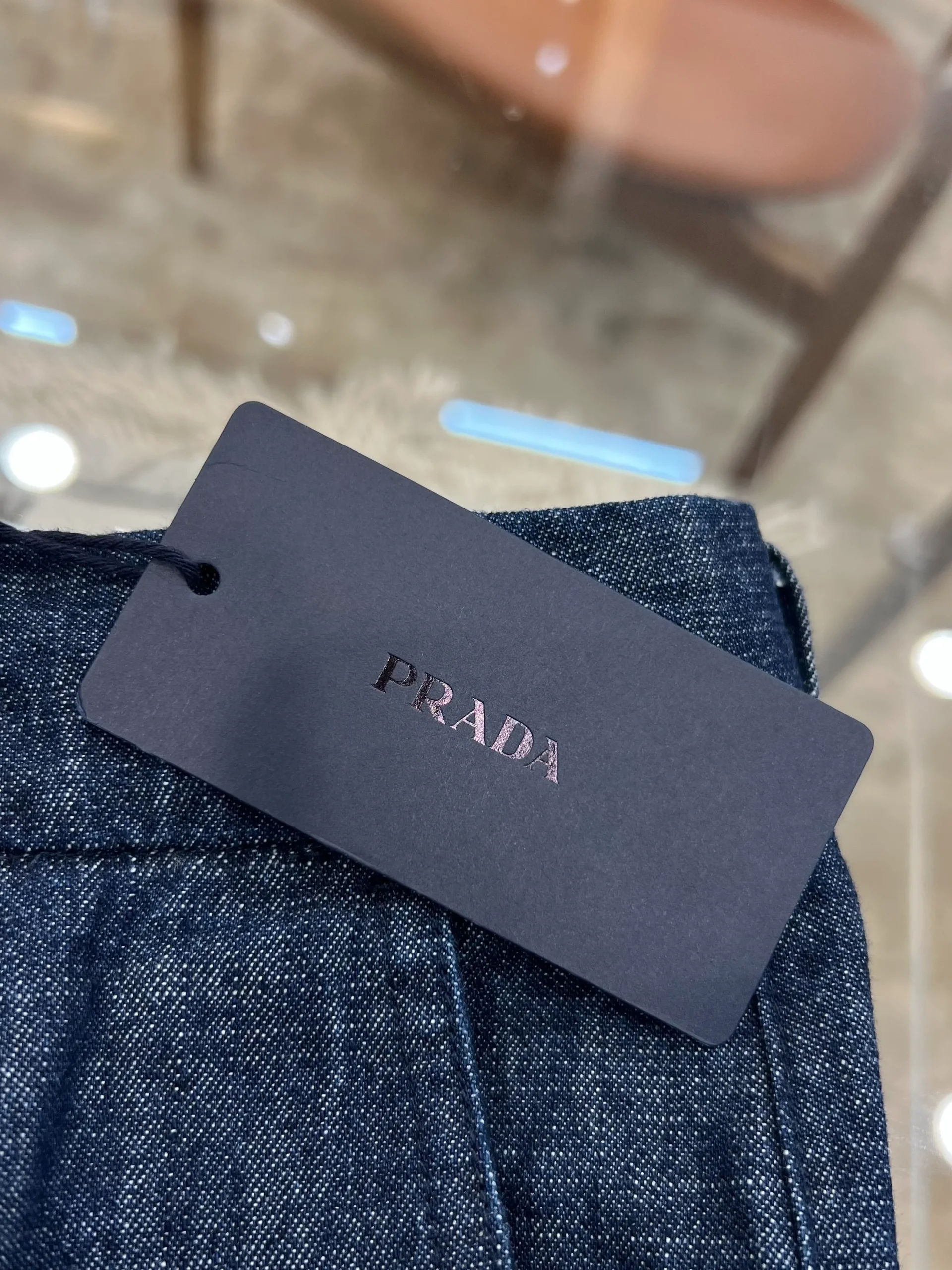 Triangle Logo Pocket Straight-Leg Denim Jeans - Hangtag