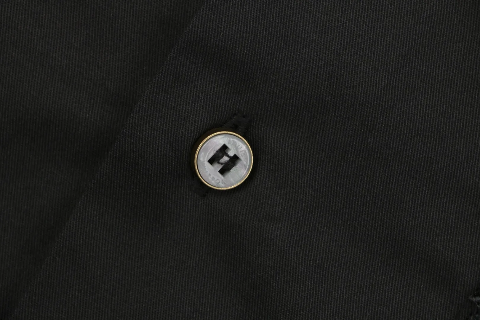 Vertical Stripe Monogram Openwork Knit T-Shirt - Button