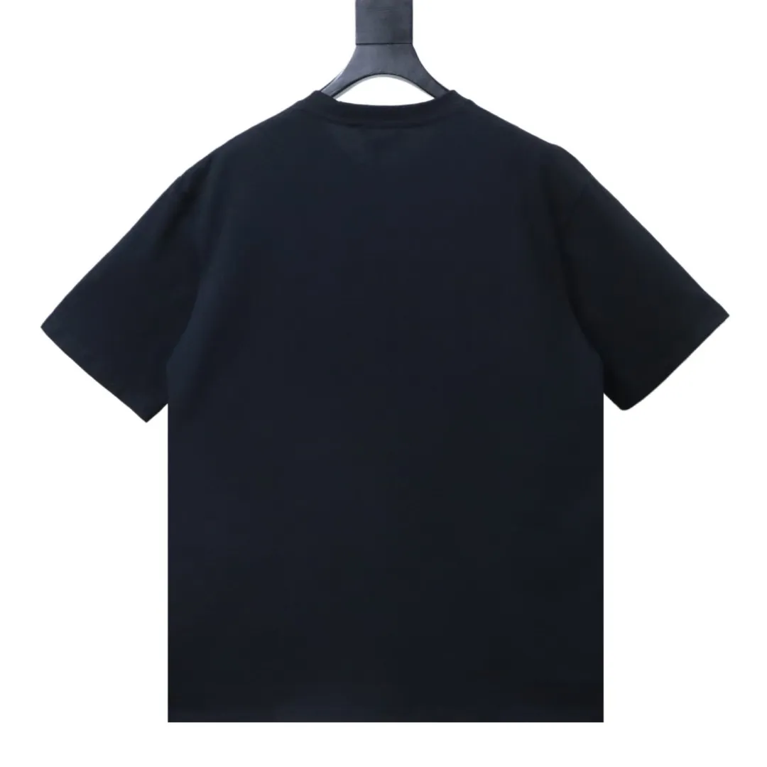 Year of the Horse Embroidered Logo Crew Neck T-Shirt - Rear View Black